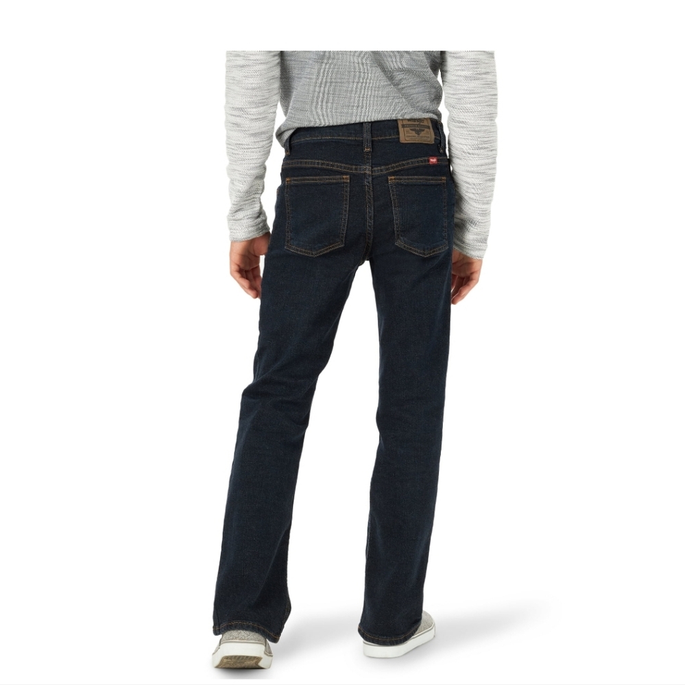 Wrangler Boys Classic Bootcut Jeans  Deep Indigo Dark Wash Sz 14 EUC - Picture 5 of 14